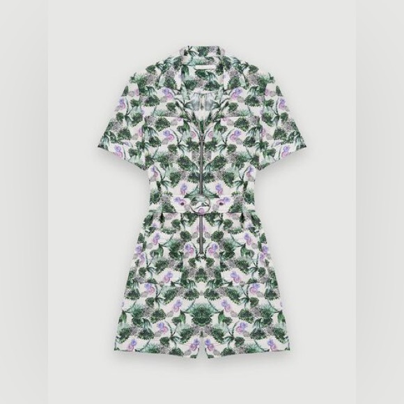 ▪️NWT Maje Printed Viscose Linen Romper - Picture 4 of 8